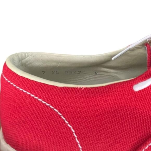 Mens Prada Italian Luxury Lace Up Sneakers Size 8 Red White - Picture 5 of 6